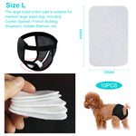 10pcs Replacement Absorption Cotton Pads for Female Dog Diaper Breathable Comfort Cotton Pad for Cocker Spaniel, French Bulldog, Shepherd, Golden Retriver, Size L, 13 * 13 * 2cm