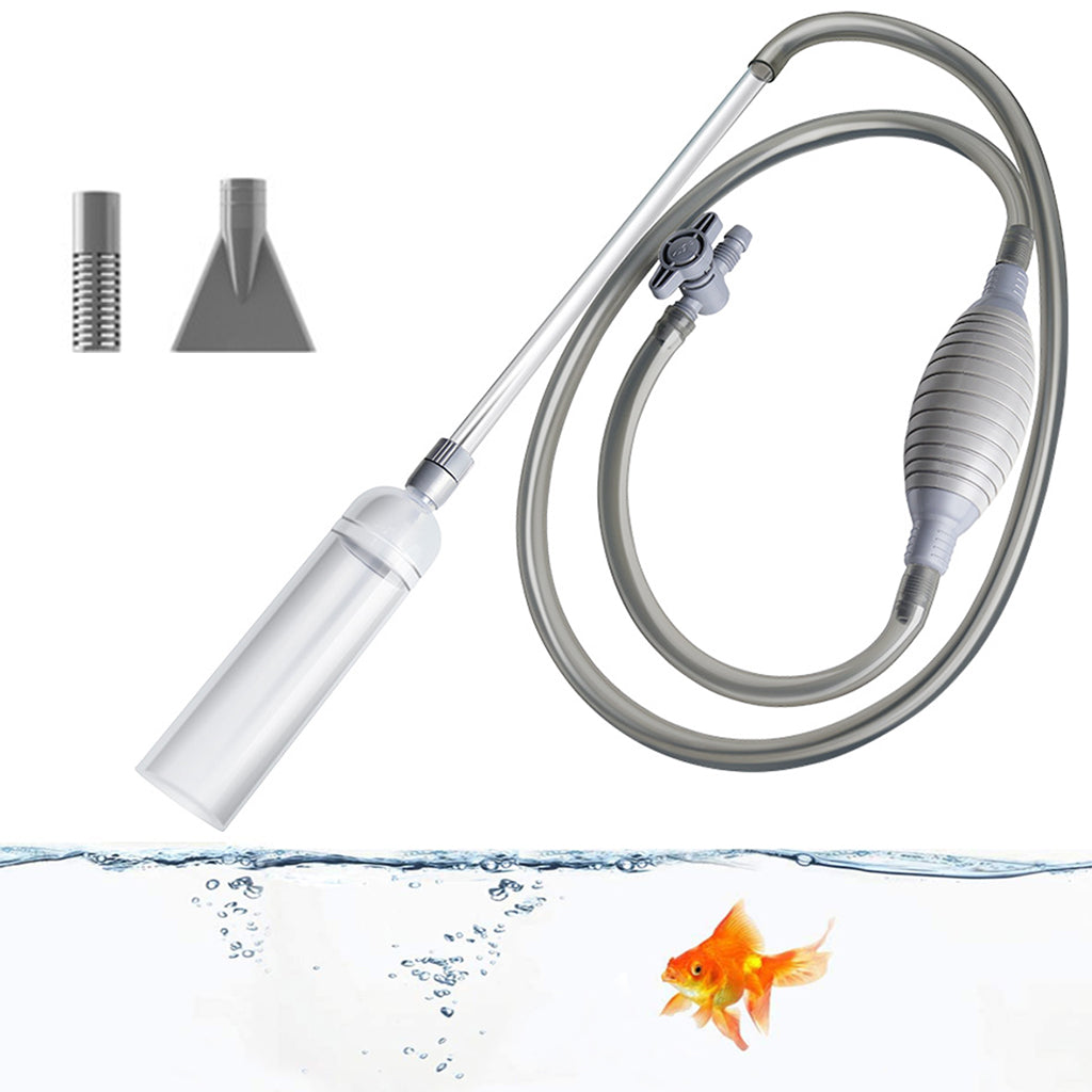 Qpets 2.6M Manual Fish Tank Cleaner/Fish Tank Siphon and Gravel Cleaner A  Hand Syphon Pump to Drain Aquarium Cleaning Tool Gravel Cleaner Aquariums