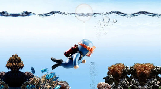 Dive into Fun with The Floating Cartoon Diver Aquarium Accessory