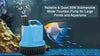 Reliable & Quiet 25W Submersible Water Fountain Pump for Large Ponds and Aquariums