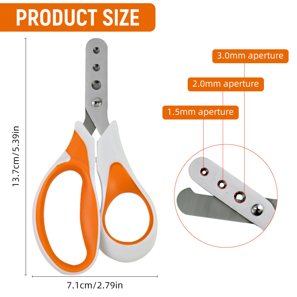 Qpets® Cat Nail Clipper with 3 Cutting Guarding Holes 1.5mm/2mm/3mm Safety Nail Clipper for Cats Stainless Steel Safety Pet Nail Grooming Nail Clipper