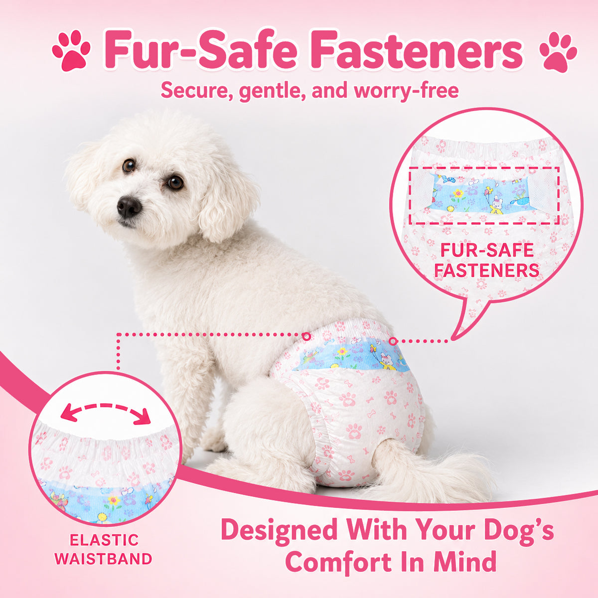 Qpets 10 Pack Single-Use Female Dog Diapers, XL, with Absorbent and Breathable Design