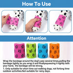 Qpets Paw Print Self-Adhesive Non-Woven Elastic Recovery Bandage Wrap for Cats and Dogs