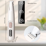 Qpets® USB Dog Trimmer with LED Cats Dogs Paws Trimmer Detailing Hair Trimmer Electric USB Cordless Pet Grooming Hair Trimmer for Face, Paws, Under The Tail
