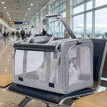 Qpets Cat and Small Dog Carrier Bag with Five-Side Mesh, Foldable Storage and Adjustable Strap