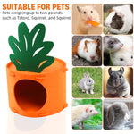 Qpets® Hamster House Rabbit House, Felt Carrot Bunny House Cute Guinea Pig House Small Pet Hideout, DIY Assembly Washable & Detachable Small Pet House Play Cave for Hamsters, Mice, Rabbits -17X13.5CM