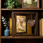 Qpets Rotating Pet Photo Frame – Double-Sided Wooden Display