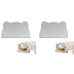 Qpets® Pet Feeding Mat Dog Cat Food Silicone Easy Cleaning Anti-Slip Floor Tray Grey 44x24cm 2 PCS