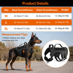 Qpets Adjustable Reflective Dog Harness for Large Dogs with Front and Back Leash Rings
