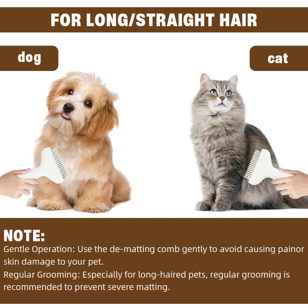 Qpets® Pet Grooming Brush Deshedding Hair Brush Self-cleaning Slicker Brush Underfur Rake Untangling Brush for Small Knots and Mats Dog Cat Hair Grooming Brush