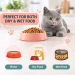 Qpets 6-Piece Wheat Straw and PP Pet Food Bowls for Cats and Small Dogs, Shallow and Stackable