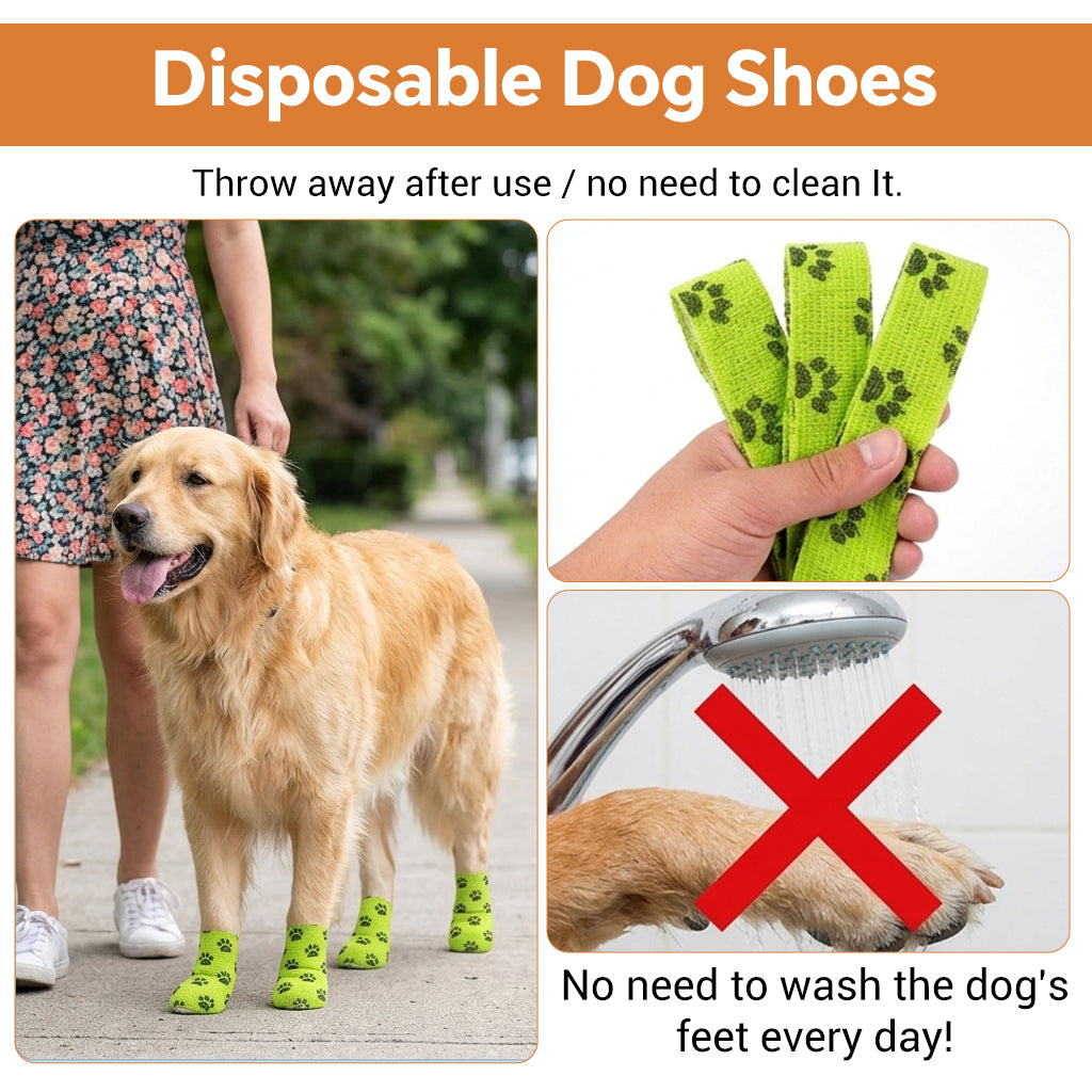 Qpets Self-Adhesive Non-Woven Elastic Pet Recovery Wraps with Paw Print for Cats and Dogs