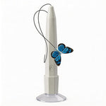 Qpets Rechargeable Butterfly Cat Toy with Flexible Cord, Suction-Cup Base and Two Play Modes