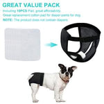 Qpets Female Dog Diapers for Puppy Training with 9 Absorbent Pads and Elastic Waist | Washable Mesh Fabric