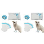 Qpets® 40PCS Pet Walking Shoes Water Resistant Lining Design Eco Non-Woven Dog Boots Easy-tie Bandage Palm Sleeve Cover for Outdoor Medium Large Dogs Size L