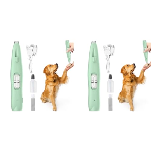 Qpets® Dog Paws Hair Trimmer USB Cordless with UV LED Light Paw Pet Fine for Around Buttocks Wounds Cat Small 2PCS