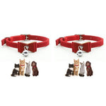 Qpets® Cat Collar Adjustable Belt Strong Breakaway Buckle with Bell Velvet Neck Strap Soft Plush Gift Total Length 36CM 14.17in 2 PCS