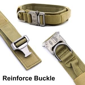 Dog Collar for Large Dogs Adjustable Nylon Tactical Dogs Collar with Strap Handle Dog Training Collar Quick Release Metal Buckle for Large Dogs(XL, 20''-24 inch''/50-59cm)