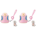 Qpets® Cat Vest Harness with 1.5m Leash Cute Flower Belt Breathable Mesh Quick Release Buckle 360 Swivel Hook Design for Outdoor Walking Travel M Bust 35-40cm 2PCS