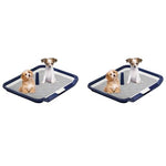 Qpets® Indoor Dog Potty Training Tray Mesh Puppy Toilet Non-Slip Reusable Easy Clean Pet Pee Poop for Small Medium Dogs 65x50cm 2 PCS