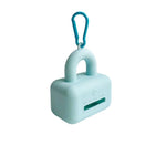 Qpets® Dog Poop Bag Holder,1 PCS Silicone Pet Waste Bag Dispenser with Metal Hook Fits Any Leash for Pet Dog-Blue