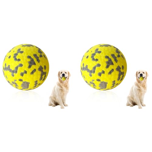 Qpets® 3 inch Dog Ball Durable Toy Balls Bouncy Toys Molar Chew Lightweight TPU Football for Dogs High Bounce Interactive Ball Large Medium Small Birthday Gifts 2 PCS