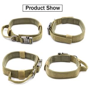 Dog Collar for Large Dogs Adjustable Nylon Tactical Dogs Collar with Strap Handle Dog Training Collar Quick Release Metal Buckle for Large Dogs(XL, 20''-24 inch''/50-59cm)