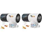 Qpets® Automatic Fish Feeder Timer Turtle Food Tank Accessories Aquarium Plastic Auto for Marine Aquariums Pond 11 Cm X 5 Cm X 15 2 PCS