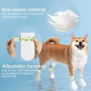 Qpets Pet Walking Shoes for Small and Medium Dogs featuring Secure Fastening Bandage and 20Pcs 8×16cm Set