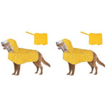 Qpets® Dog Rain Coat Monsoon-Proof Waterproof Design with Clear Wide Brim Hood Reflective Adjustable Elastic Leg Belly Straps Lightweight Anti-Wind for Large Breeds Outdoor Hikes XL 2 PCS