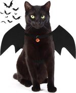 Qpets Bat Wing Costume for Cats and Small Dogs, Size L, 5mm Felt, Bell and Adjustable Straps