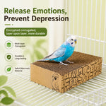 Qpets Bird Chew Toy and Resting Perch Platform for Small Birds, Natural Cardboard Material
