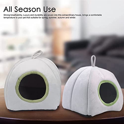 Qpets® Hamster Cage Soft Plush Bed Washable Accessories Small Pet Hideout for Chinchilla Hedgehog Grey 3PCS