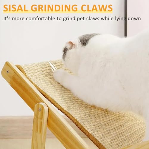 Qpets® Cat Bed Scratcher Sisal Hemp 2 in 1 Adjustable Chair Anti-Slip Durable Wooden 2 PCS