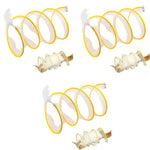Qpets® Cat Tunnel for Indoor Cats Elastic Spring Playing Toys with Feather Tail Teaser Toy Small Pet 3 PCS