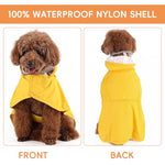 Qpets® Dog Rain Coat Monsoon-Proof Waterproof Design with Clear Wide Brim Hood Reflective Rim Adjustable Elastic Leg Belly Straps Lightweight Anti-Wind for Large Breeds Outdoor Hikes XL 3 PCS