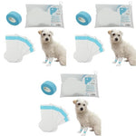 Qpets® 60PCS Pet Walking Shoes Water Resistant Lining Design Eco Non-Woven Dog Boots Easy-tie Bandage Palm Sleeve Cover for Outdoor Medium Large Dogs Size L