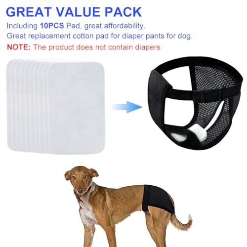 Qpets® 20pcs Replacement Absorption Cotton Pad for Female Dog Diaper Breathable Comfort Cotton Pad for Labrador Retriver, Rottweiler, Germon Shepherd, Size XL, 15 * 13 * 2cm
