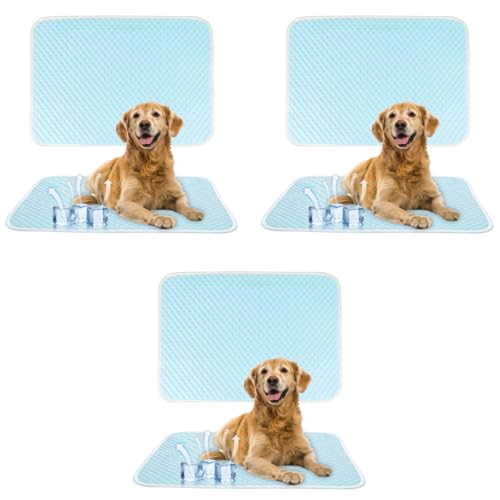 Qpets® Small Dog Mat 100X75cm Stylish Bed Pet Sleeping Pad for Summer Heat Relief Easy to Clean Design Supports Pets Up to 90lbs 3PCS