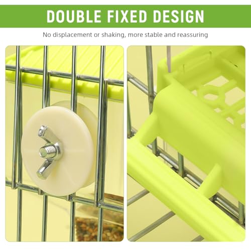 Qpets® Parrot Feeder for Cage Birds No Jam Transparent Food Container with Removable Perch Catch Tray 7.9x8.3x18.5cm Bird Box for Parakeets Cockatiels 3 PCS