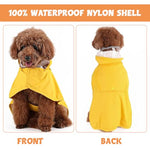 Qpets® Dog Rain Coat Monsoon-Proof Waterproof Design with Clear Wide Brim Hood Reflective Adjustable Elastic Leg Belly Straps Lightweight Anti-Wind for Large Breeds Outdoor Hikes XXL 3 PCS