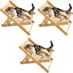 Qpets® Cat Bed Scratcher Sisal Hemp 2 in 1 Adjustable Chair Anti-Slip Durable Wooden 3 PCS