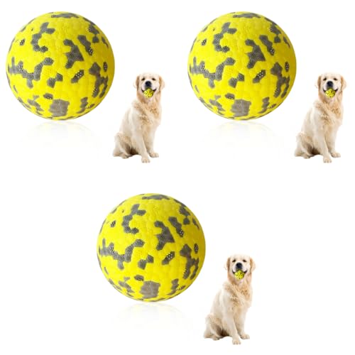 Qpets® 3 inch Dog Ball Durable Toy Balls Bouncy Toys Molar Chew Lightweight TPU Football for Dogs High Bounce Interactive Ball for Large Medium Small Birthday Gifts 3 PCS