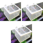 Qpets® Fish Breeding Box Isolation for Betta with Suction Cups Divider Small Aquarium Tank Nylon Mesh DIY Assembling Fry Hatchery Net Breeder 16x14x15CM 3 PCS