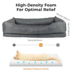 Qpets® Dog Couch, Soft Couch-Style Pet Bed Resting Sleeping Sofa, 210 Oxford Cloth Waterproof, Anti-Slip Anti-Scratch Washable Dog Bed for Small Medium Pets Indoor Outdoor Use (75x55x19cm)