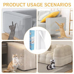 Qpets® Cut-to-Fit Cat Scratcher Transparent Anti-Scratch Tape Furniture Protector for Sofas Leather Couch Corners Table Legs No Odor Invisible Pet Claw Guard 30x300CM 3PCS