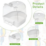 Qpets® Bird Bathing Box for Cage Clip On Bowl with Transparent Roof Anti-Splash Tub Plastic with Water Inlet Hole 14 x 14 x 13CM 3PCS