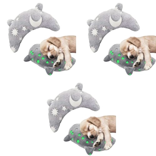 Qpets® Pet Pillow Soft Plush Glow-in-The-Dark for Cat Dog Star Design Sleeping Cushion with Head Neck Support Durable Easy-to-Clean 24X20cm 3PCS