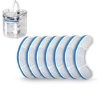 Qpets® 10Pcs Cat Water Fountain Filters, NonWoven Cat Water Dispenser Filter Replacement Pet Filter with Activated Carbon and Resin Compatible with Most Automatic Cat Water Dispenser, 11x1cm