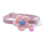 Qpets® Cute Pink Flower Cat Collar with Belll
